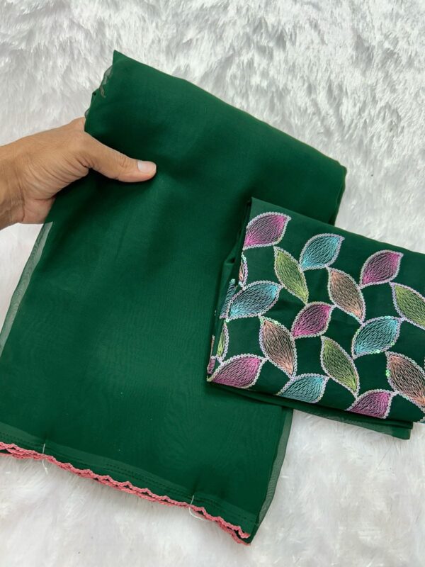 Georgette Arco Cutwork Saree - Image 7