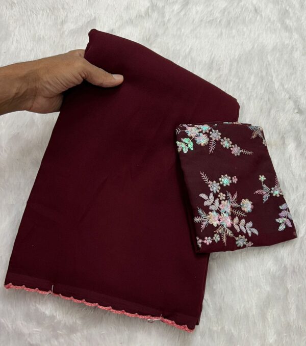 Georgette Arco Cutwork Saree - Image 6
