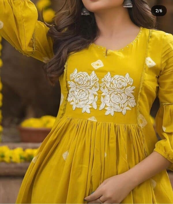 Long Slit Cotton Suit - Image 5