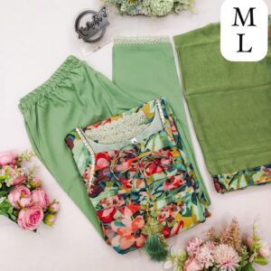 Hot pink Anarkali suit with multicolor floral print, lace dupatta, and matching pant set, available in M to 8XL